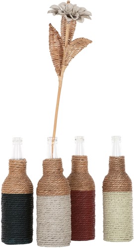 Banana bottles + Rattan flower