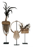 Decorative necklace + Balinese hat and helmet