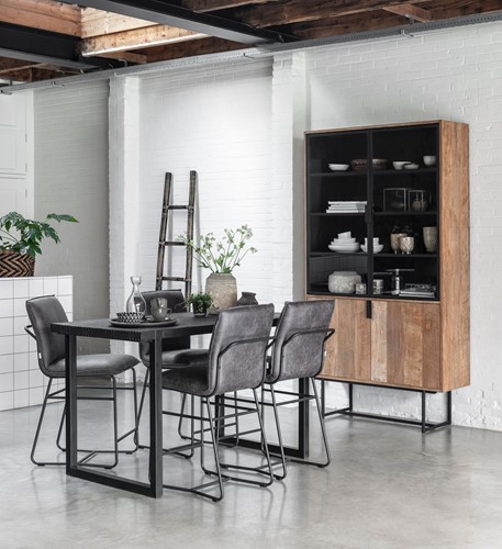 Counter table Beam + Counter chair Delaware charcoal + Showcase No.2 high_Sfeer
