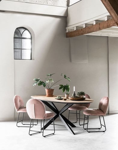 TI 601384 Dining table Shape oval + ML 749694 Chair Bouton_Sfeer