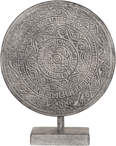 ML 980007 Decorative Circle on stand Old White set of 2