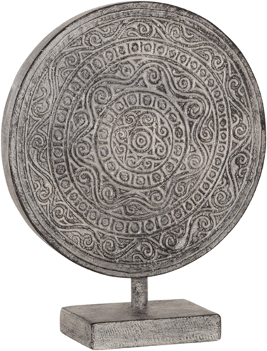 ML 980007 Decorative Circle on stand Old White set of 2