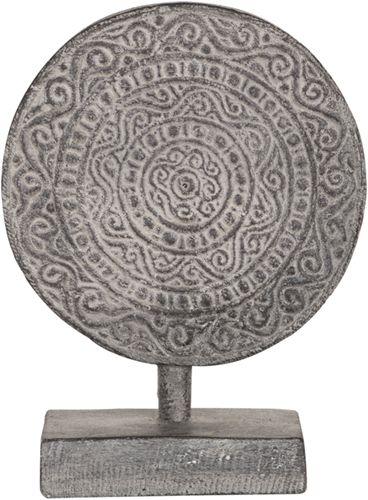 ML 980007 Decorative Circle on stand Old White set of 2