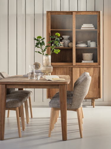 BL 741523 Bliss dining table - BL 741035 Bliss showcase - ML 749015 Blossom dining chair polaris natural_sfeer2