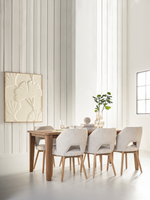 BL 741523 Bliss dining table - ML 749015 Blossom dining chair polairs natural - ML 426528 wall panel Japanese ginko leaf_sfeer3