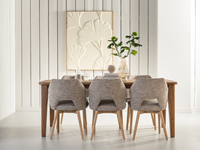 BL 741523 Bliss dining table - ML 749016 blossom polaris brown- ML 426528 Wall panel Japanese Ginko leaf_sfeer2