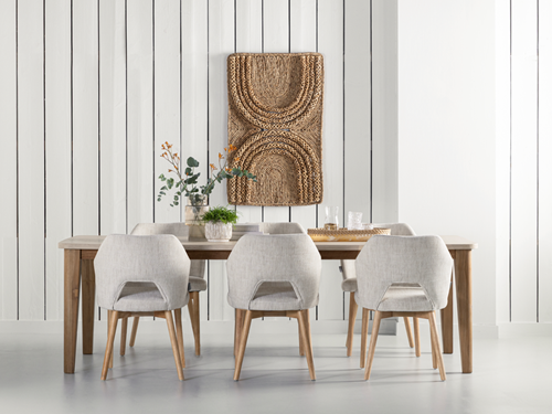 BM 752525 Bliss mortex dining table - ML 749015 Blossom chair natural ML 890929 wall panel Puerto Rico_sfeer2