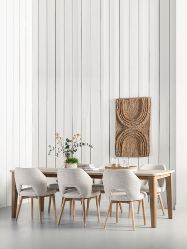 BM 752525 Bliss mortex dining table - ML 749015 Blossom chair natural ML 890929 wall panel Puerto Rico_sfeer3