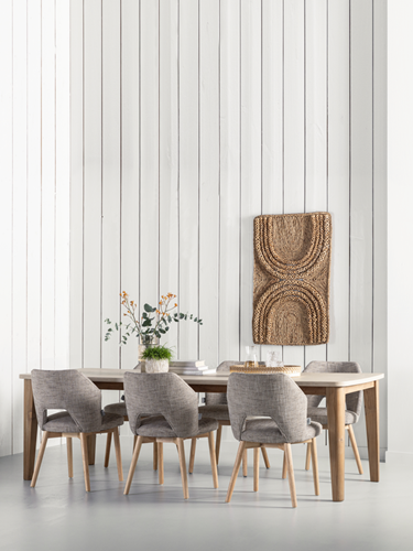 BM 752525 Bliss mortex dining table ML 749016 Blossom dining chair polaris brown - ML 890929 wall panel Puerto rico_sfeer2