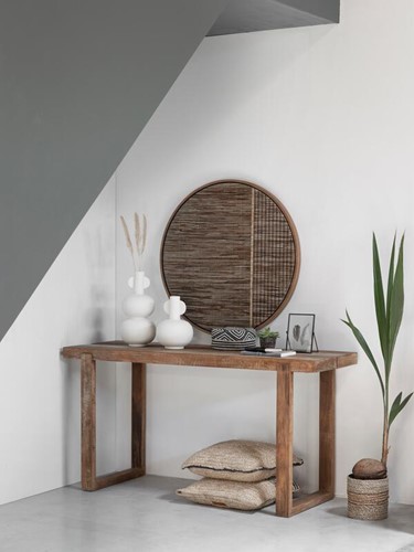 CL 580411 Icon console writing desk_ML Contemporary gold wall panel