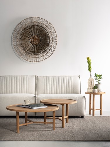 FN 401550 Forte coffee table small - FN 401552 Forte coffee table medium - FN 401554 Forte coffee table large - ML 396926 wall panel Camellia_sfeer1