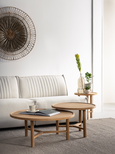 FN 401550 Forte coffee table small - FN 401552 Forte coffee table medium - FN 401554 Forte coffee table large - ML 396926 wall panel Camellia_sfeer2