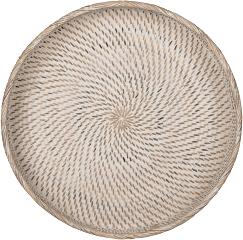 ML 900802 Saint Barths round rattan tray set of 2