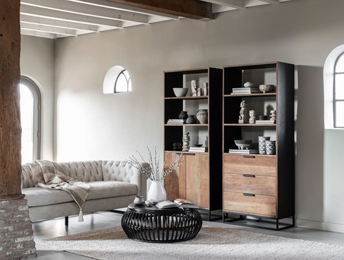 CS 605004 + CS 605005 Bookcase Cosmo + ML 751940 Sofa Revolution + ML 252536 Coffee table Positano_Sfeer 2