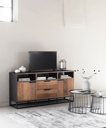 CS 605335 TV stand Cosmo No.3 High + ML 474603 Coffee table Kilimanjaro_Sfeer