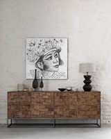 ML 310142 Sideboard Blockx - ML 904002 Balinese girl Kadek - ML 833135 Table lamp Bubble black