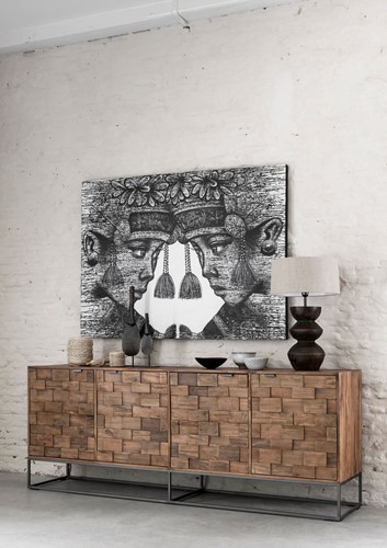 ML 310142 Sideboard Blockx - ML 904005 Balinese Twins - ML 833135 Table lamp Bubble black