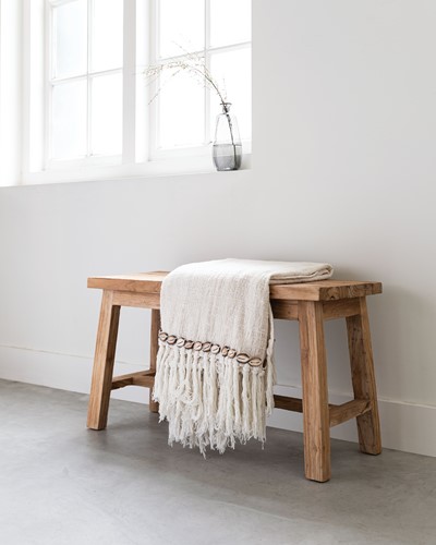 ML 456040 Bench Trinity Natural | ML 530902 Plaid Cover_Sfeer