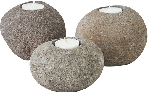 MUST Living candle holder Riverstone low