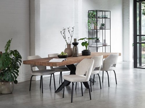 MA 940134 Newton dining table-ML 749515 Bloom side chair