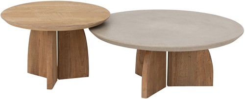 DTP Home Nova salontafel teakhout + travertin top