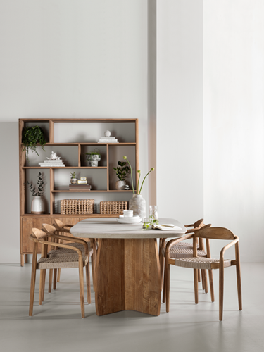 NO 912046 Nova dining table ML 260802 Santiago dining chair AP 461046 Apollo bookcase_sf2