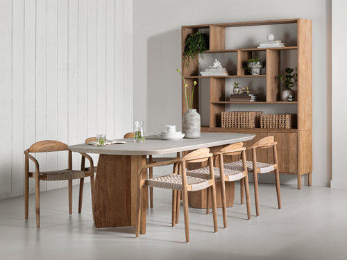 NO 912046 Nova dining table ML 260802 Santiago dining chair AP 461046 Apollo bookcase_sf4b