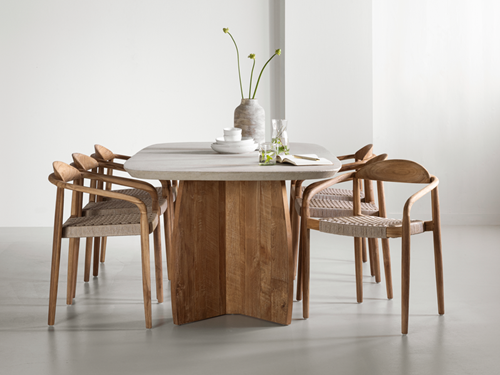 NO 912046 Nova dining table - ML 260802 Santiago dining chair_sf2B